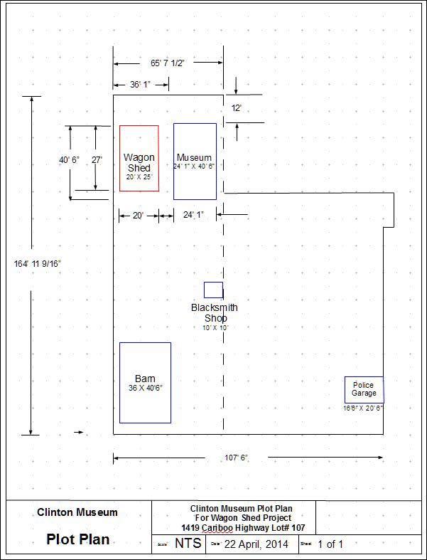 Wagon Shed Plot plan at the Village of Clinton Museum